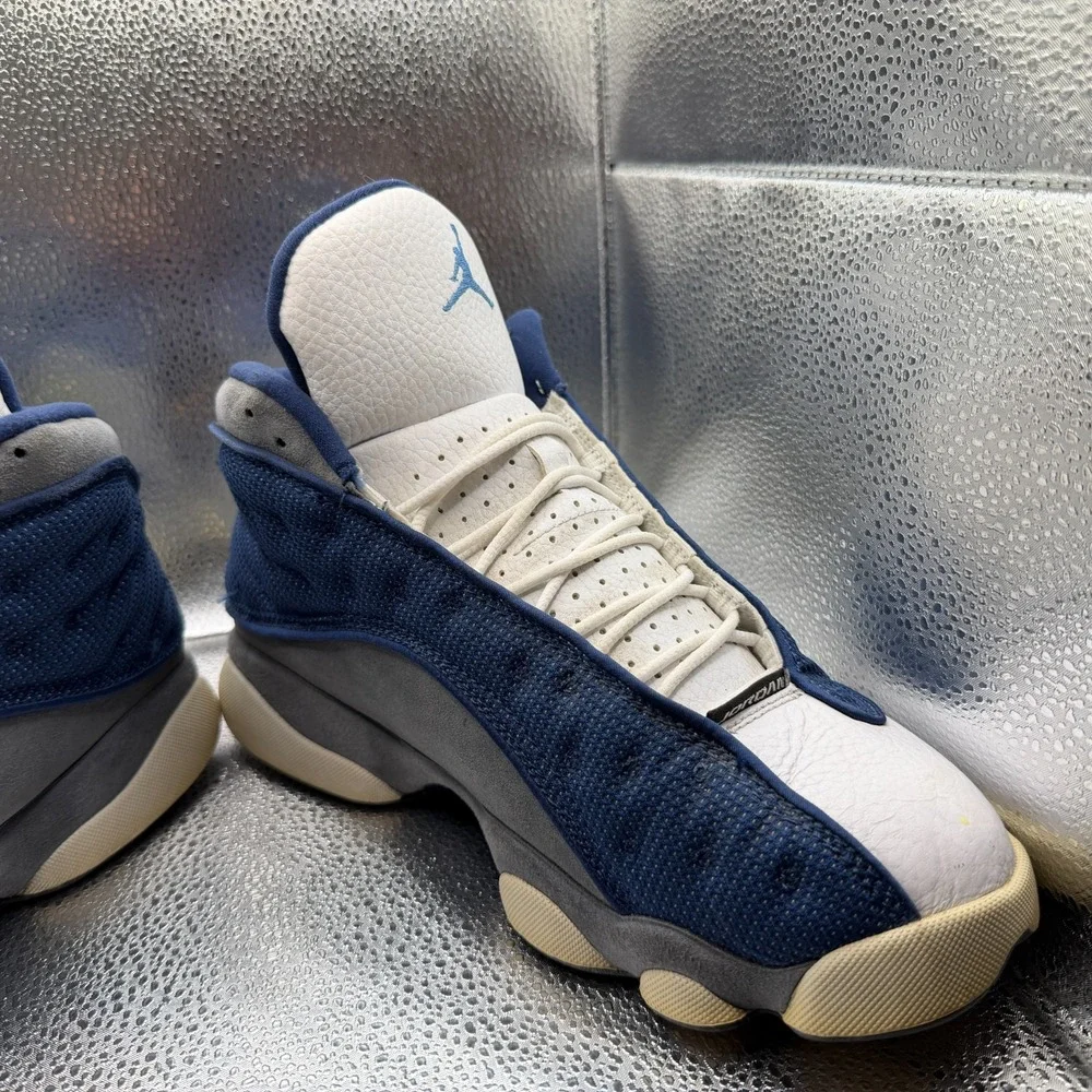 Size 9 Air Jordan 13 Retro Mid Flint French Blue Mens Sneaker Shoes 414571-404‎